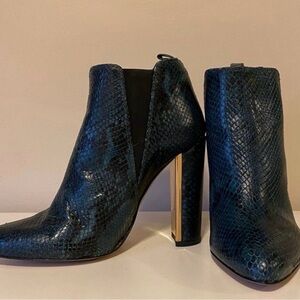 BCBGMaxAzria Blue Snakeskin Ankle Booties